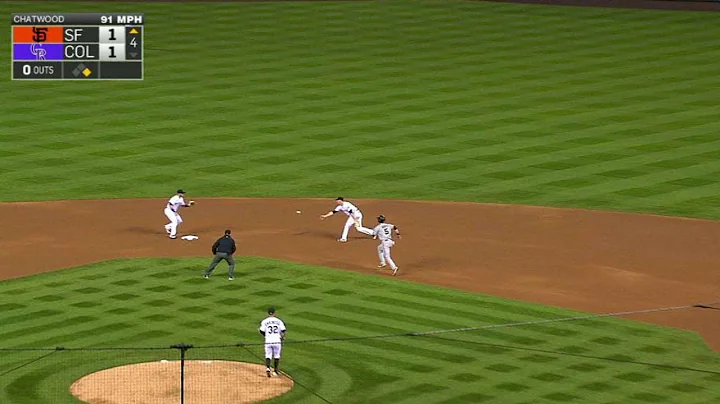 SF@COL: LeMahieu starts a 4-6-3 double play