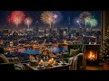 New Year S Eve Ambience At Coffee Shop Smooth Jazz Piano Music Fireworks For Relaxation 