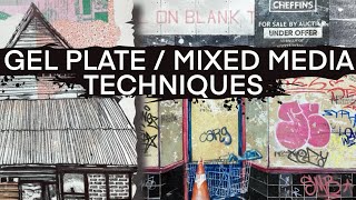 How to use gel plate collage to spice up your drawing/illustration work @yeatesmakes