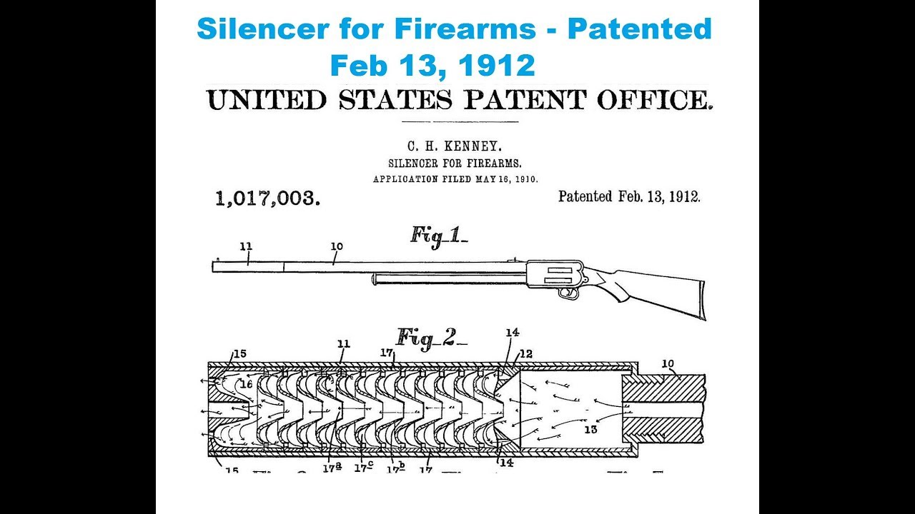 Silencer for Firearms Patented 1912 Western Hunting Expo Firearm