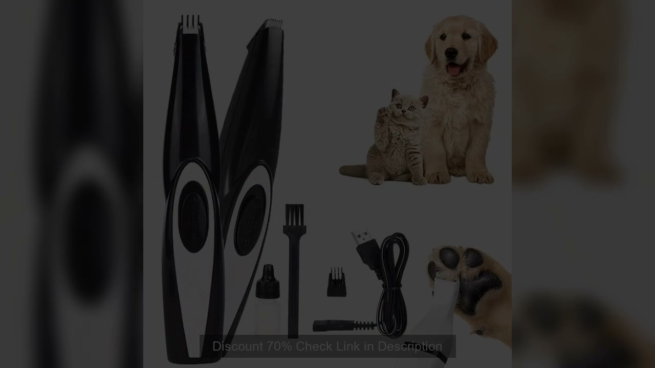Dog Clippers Grooming Kit Hair Clipper-Low Noise Paw Trimmer- Rechargeable - Quiet Nail Grinder Shav