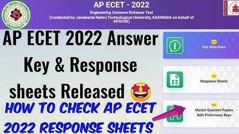 AP ECET 2022 Answer key & Response sheets Released//How to check Response sheets//ECET Key objection