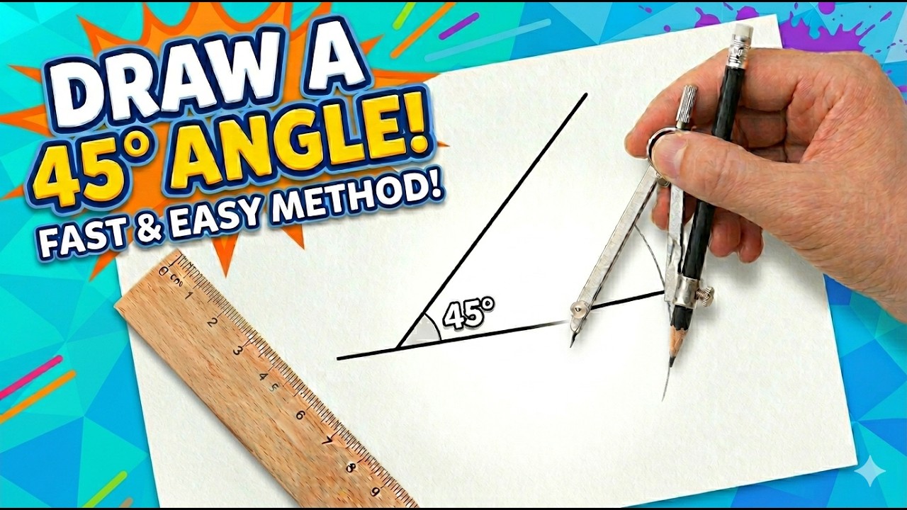 How to Draw a 45 Degree Angle (Step-by-Step Tutorial) - YouTube