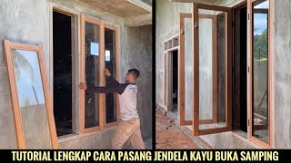 Cara pasang jendela kayu buka samping