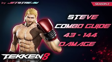 TEKKEN 8 - Steve Fox: (Season 2) Combo Guide 43 - 144 Damage [2K 60ᶠᵖˢ]