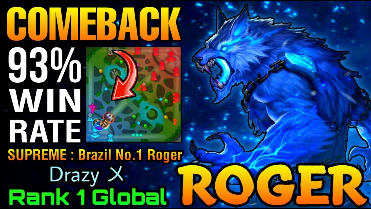 Late Game Comeback Roger 93% Win Rate!! - Top 1 Global Roger by Drazy 〤 - MLBB