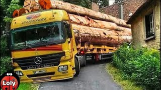 BEST IDIOTS IN TRUCKS \& CARS FAILS 2023 - CUTTING TREE FAILS - TOTAL IDIOTS AT WORK 2023