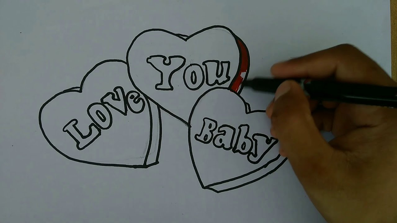 cute i love you drawing