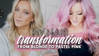 Hair transformation from Blonde to Pastel Light Pink I Viral Pastel Light Pink Colorwash Review screenshot 3