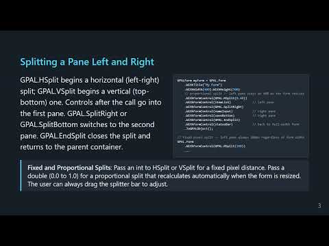 GPAL: Tabs and Split Panes - Layout Containers in the WithFormControl Chain | Form Building