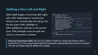 GPAL: Tabs and Split Panes - Layout Containers in the WithFormControl Chain | Form Building