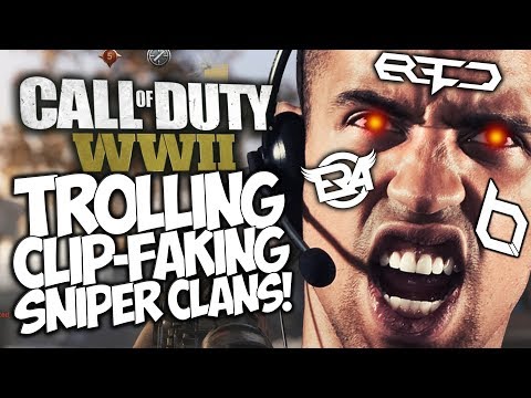 CALL OF DUTY WWII: TROLLING CLIP-FAKING SNIPER CLANS!! “COD WWII TROLLING”