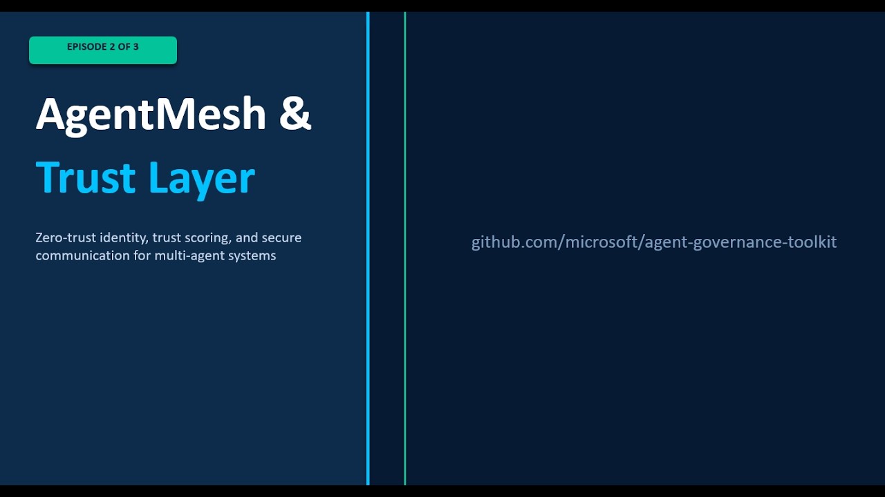 Trust Mesh Agent Mesh & Trust Layer | Microsoft Agent Governance Toolkit Deep Dive ...