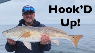 REDFISH and SPANISH MACKEREL in the bay! Hook'D Crew takes on a rainy day