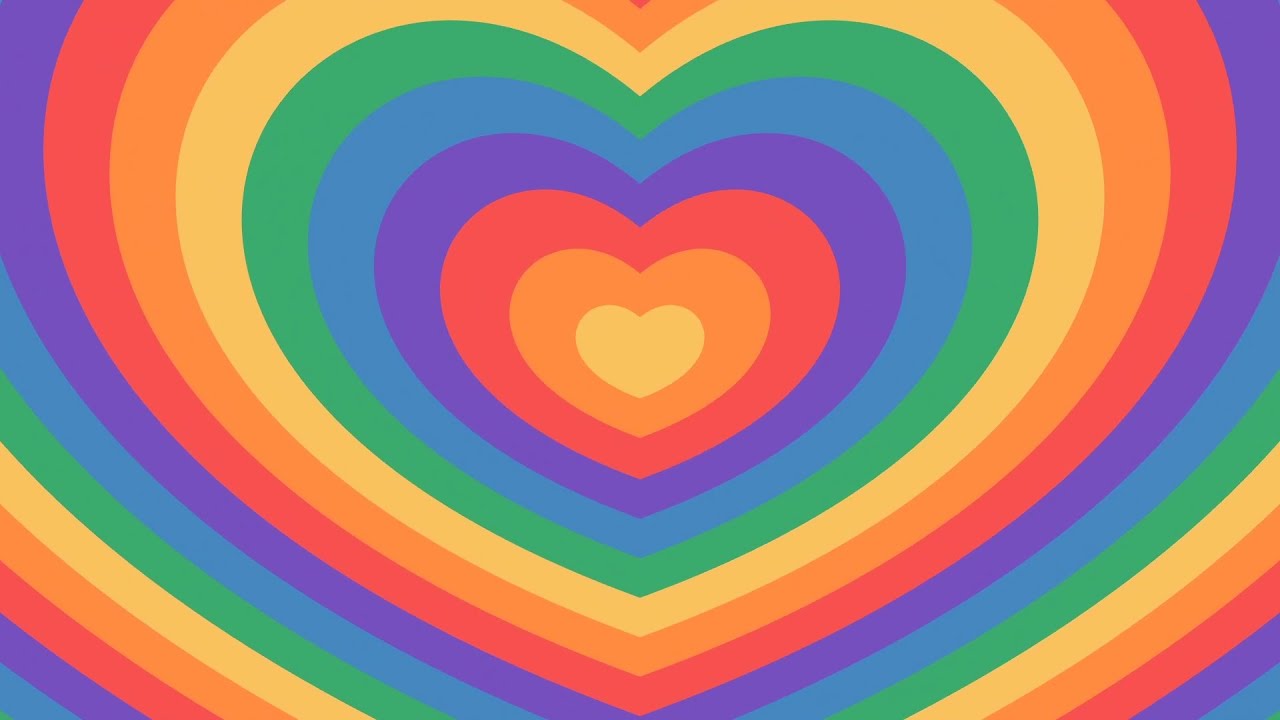 🌈 Rainbow Growing 💗 Hearts Tunnel Zoom Ripple Pulse Motion Graphics ...