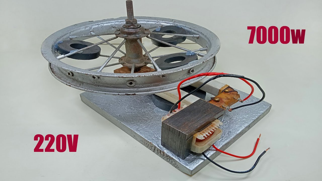 How to Electricity generator homemade infinite energy with magnet wheel transformer