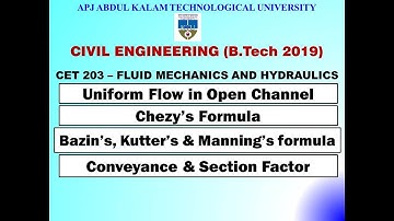 Uniform Flow in Open Channel | KTU - Civil - CET 203 FM&H | Module 4 | Part 2
