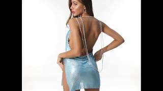 ShinyGal | Aqua Blue Backless Dress