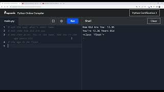 Python Tutorial #2: the basics of inputs+correction of the last video exercice