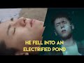 He falls into an electric pond and she tries to save him. Can she save him?sceen review#hurt