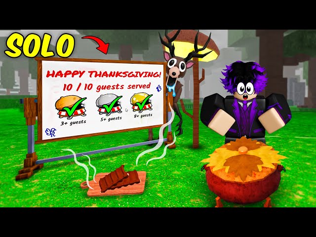 I Served 10 Guests SOLO in 99 Nights in the Forest (Thanksgiving