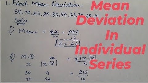 Mean Deviation ||Mean Deviation in Individual Series ||B.com 3 semester statistics #Mean #statistics