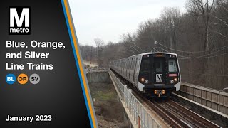 WMATA Blue, Orange, and Silver Line Trains - January 2023