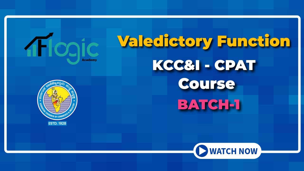Sc. Pat Course Valedictory Function KCC&I - CPAT Course Batch -1 - YouTube