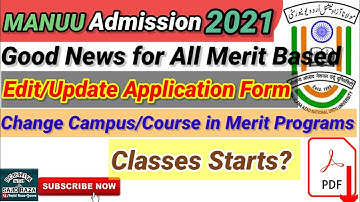 Good News for All Merit Based/Manuu merit based sliding option/manuu merit based for edit/update.
