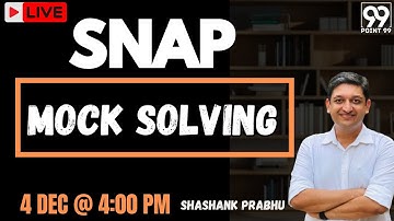 100 percentile in SNAP Live Mock Solving @CrackuInexam SNAP Mock Test