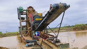 ETERNE 150m3/h, 20m dredging depth chain bucket dredger working in Peru