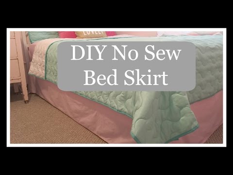 DIY No Sew Bedskirt On the Cheap!