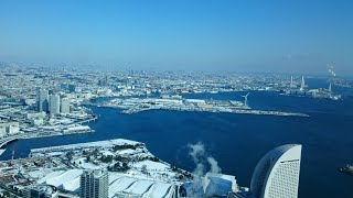 横浜ランドマークタワー⑧スカイガーデン 激レア雪景色ランドマークからの絶景 Yokohama Landmark Tower