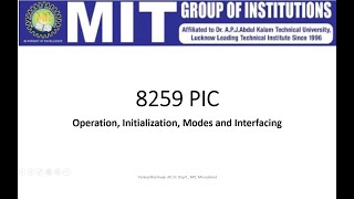 8259 PIC Initialization, Operation Sequence & ICW Formats