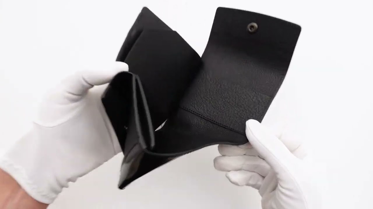 シェルコードバン 三つ折り財布 《Prior》 - Black - by ETiAM