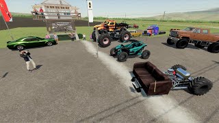 Racing Tractors and Race Cars against farmers | Farming Simulator 22 screenshot 3