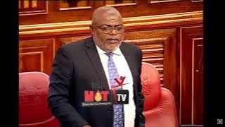 'Kama hufanyi kazi acha kuekelea Hon Simba Arati.'Angry senators mentioning Hon Arati's name.