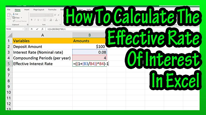 How To Calculate The Effective Interest Rate (By Hand, Creating A Formula) In Excel Explained