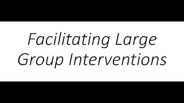 FACILITATING LARGE GROUP INTERVENTIONS
