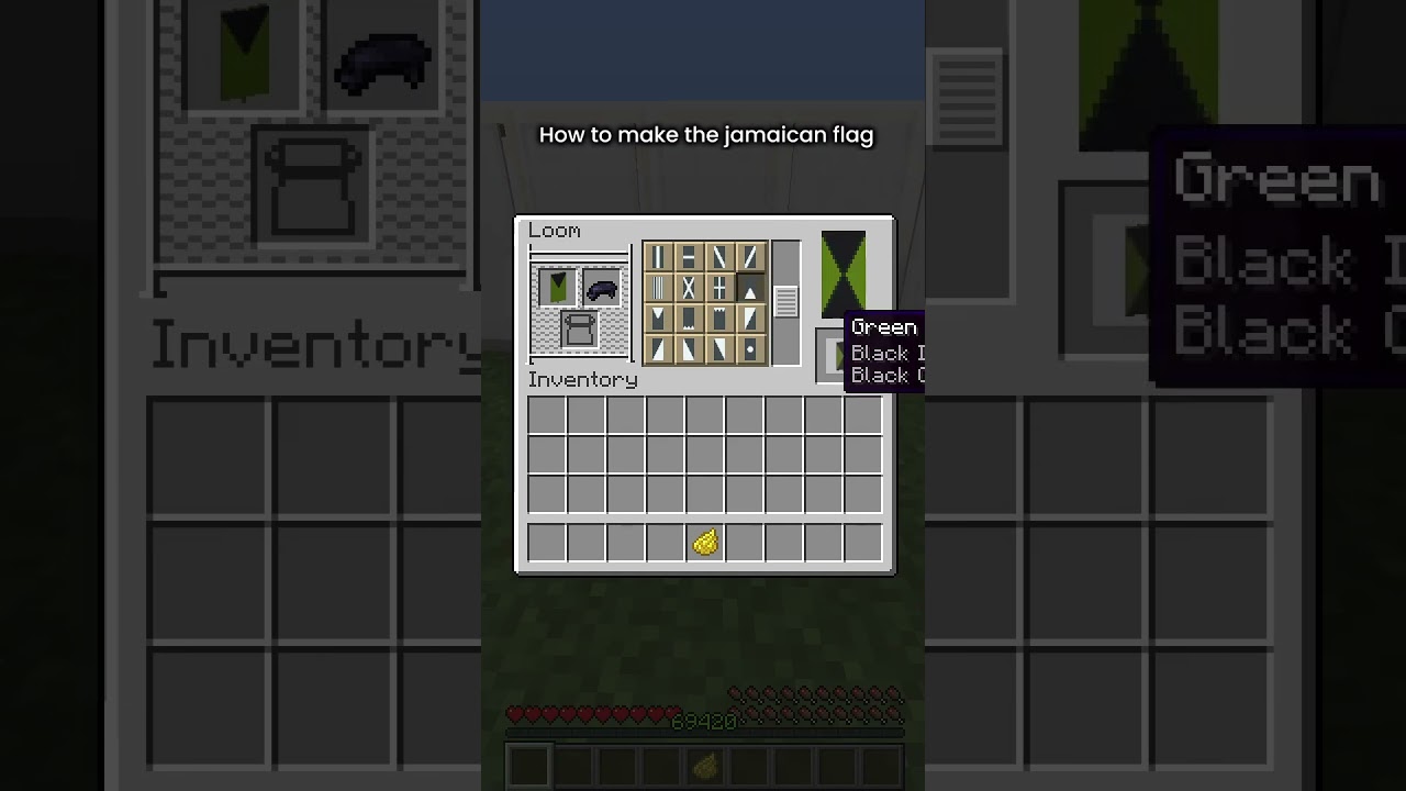 How to make the Jamaican flag as a banner in Minecraft 