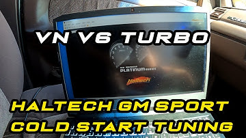 VN V6 Turbo Haltech Cold start tuning plus first drive with turbo on e85