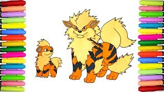 pix Growlithe Coloring Pages pokemon coloring growlithe and arcanine