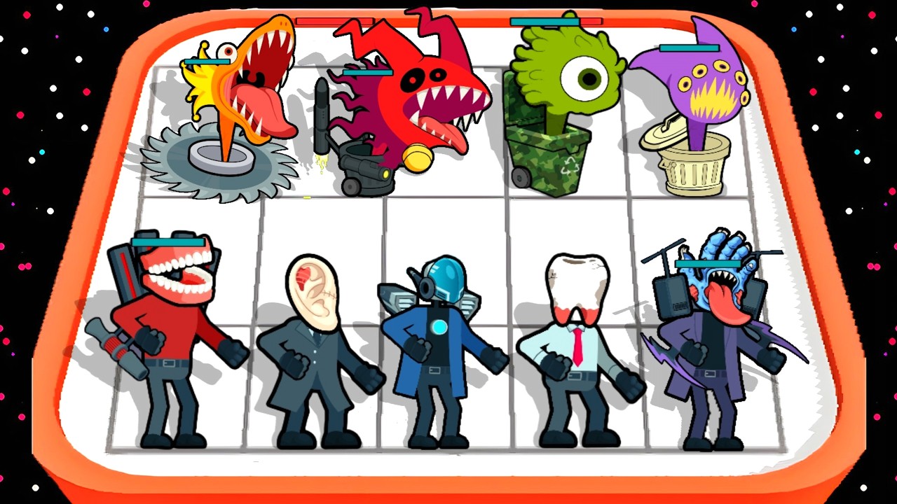 Merge Monster: Master Cyberman VS Skibidi Toilet Battle Strategy Defence Fight Gameplay