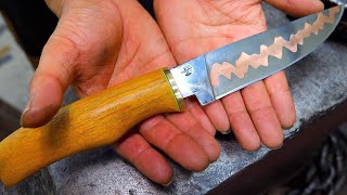 Process of Making Unique Handmade Knife. Skilled Korean Blacksmith