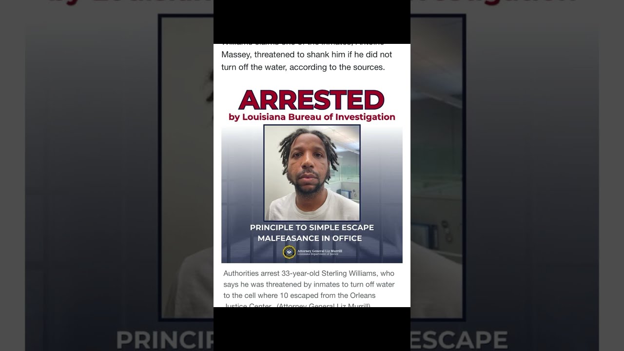Sterling Williams Arrested Aiding New Orleans Break Out 