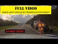 FULL VIDEO: Nude lady tackled by Arkansas State Police after stealing truck and fleeing