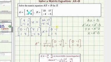 Ex 2: Solve the Matrix Equation AX=B (2x2)