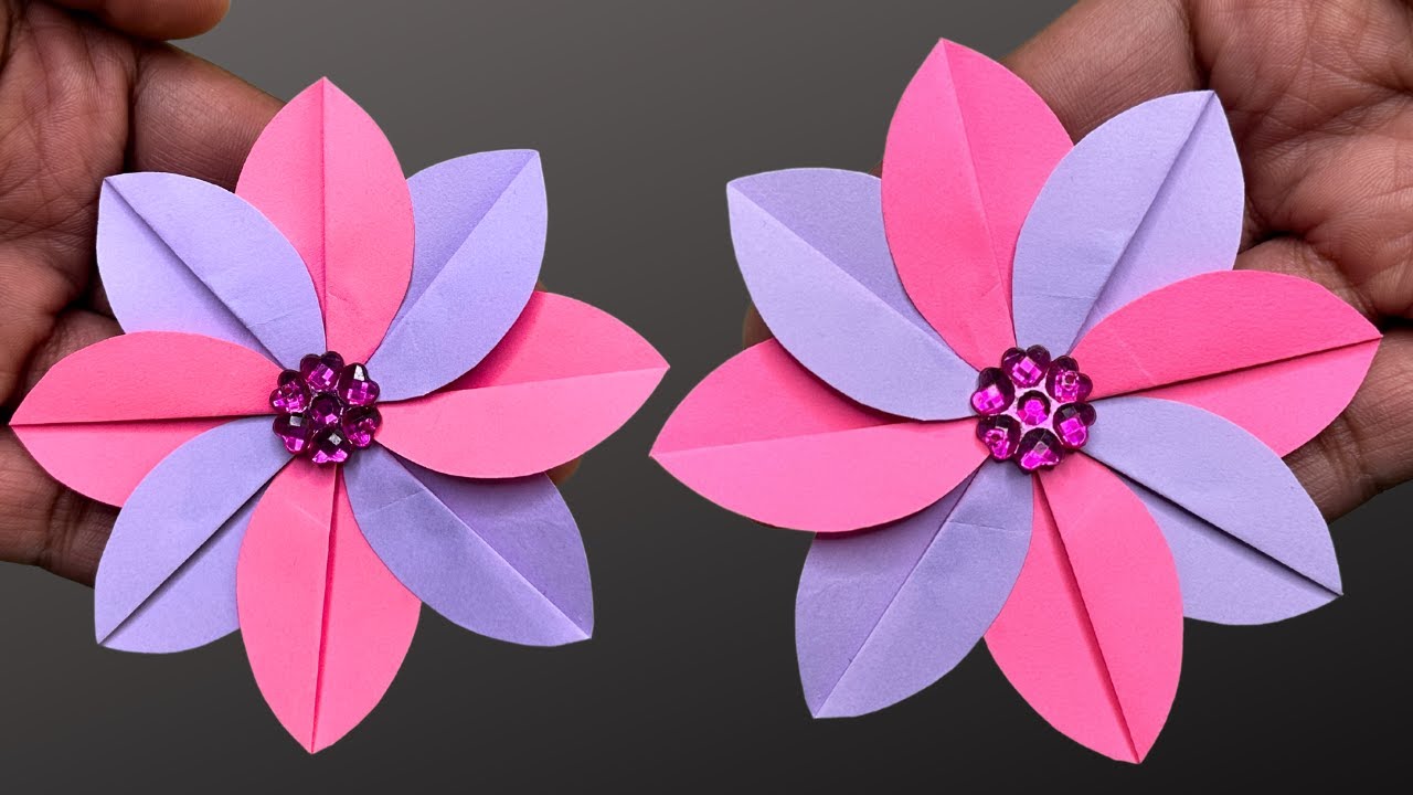 Paper Flowers Very Easy Paper Flower Paper Crafts For School