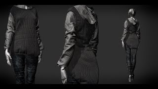 Knitted sweater basic / Testing of NanoMesh Zbrush