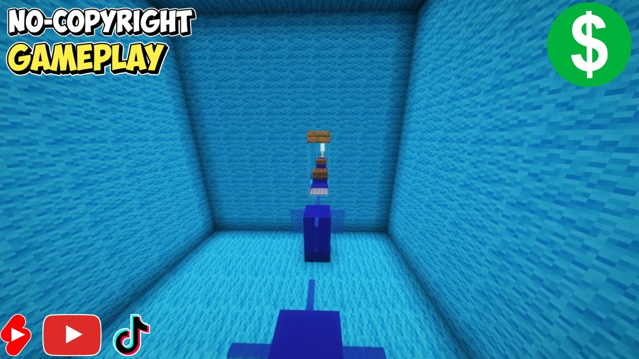 Blue Minecraft Parkour Gameplay No-Copyright 4K/60FPS